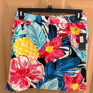 Rafaella Bright Floral Skort with black under shorts in Pink, Blue & Yellow